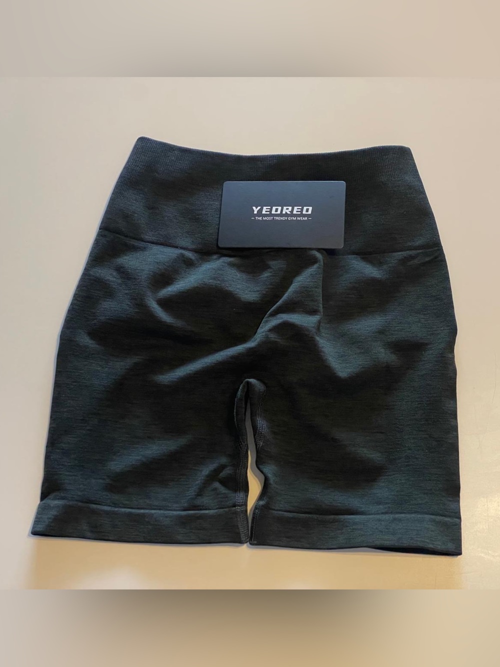 YEOREO Black High-Waist Athletic Bike Shorts
